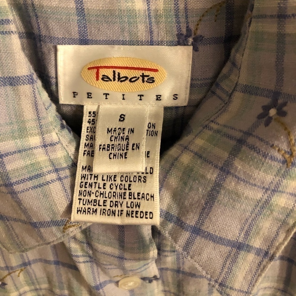 Talbots Petites Button Down Size Small Linen & Co… - image 2